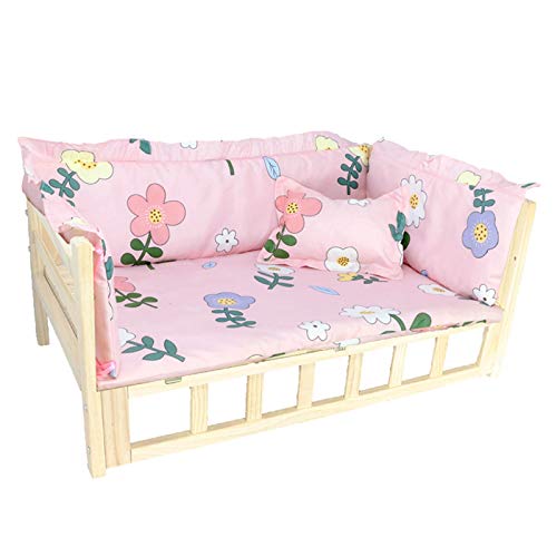 XZZHSM Katzenbett, rosa Hunde- und Katzenbett aus Holz für große, mittelgroße und kleine Haustiere, erhöhtes orthopädisches Sofabett aus Holz für drinnen und draußen, tragbare, weiche, herausnehmba XZZHSM Katzenbett, rosa Hunde- und Katzenbett aus Holz für große, mittelgroße und kleine Haustiere, erhöhtes orthopädisches Sofabett aus Holz für drinnen und draußen, tragbare, weiche, herausnehmba von XZZHSM