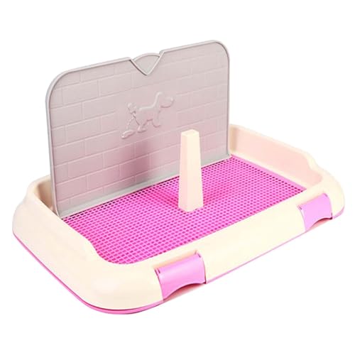 Xafrstyu Hundetoilette Wohnung, Tablett Hundeklo, Hundeklo für Zuhause, Spritzwassergeschützt Welpentoilette (Rosa,L) von Xafrstyu