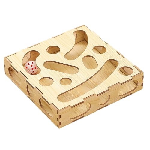 Xafrstyu Katzen-Puzzle-Spielzeug, Katzenspielzeug-Puzzlebox, Interaktive Katzenspielzeug-Puzzlebox mit Glockenball, Interaktives Anreicherungsspielzeug, Katzenleckerli-Puzzlebox von Xafrstyu
