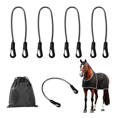 5er-Pack Pferdedeckengurte mit verstellbaren elastischen Schwanzriemen mit doppelseitigen Clips von Xanadued