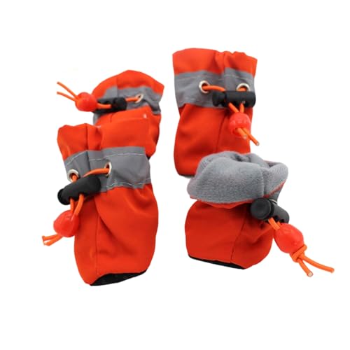 Verstellbare Hundestiefel Mit Dicken Griffdose Schutzpfotenabdeckungen Für Winter Freien (2 Paar) Harthölzer Bodenhundsocken von Xanorrg