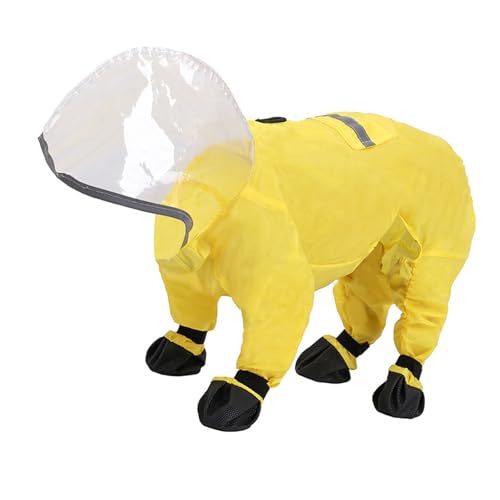 Windschutzhund Regenmantel Mit Fußabdeckung Vollbedeckungsjacken Anzug Freien Reiseanzug Reflektierender Ponchos von Xanorrg