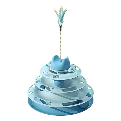 Xanorrg Katzenfederspielzeugkätzchen Roller Trackbälle Katzen Tower Bälle Interaktiver Innenschiff Für Langeweile Spielzeug Für Inneninteraktiven von Xanorrg