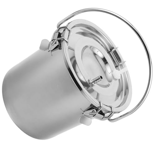 Xanorrg Premium Edelstahl 3L/5L Melking Eimer Für Milchtiere Hitzebeständige Einfache Saubere Zubehör Tragbare Melkausrüstung Für Viehstock Xanorrg Premium Edelstahl 3L/5L Melking Eimer Für Milchtiere Hitzebeständige Einfache Saubere Zubehör Tragbare Melkausrüstung Für Viehstock von Xanorrg