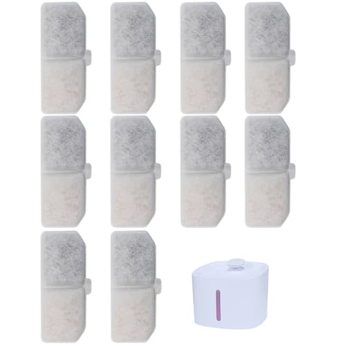 Ersatzfilter Für Trinkbrunnen - PP-Baumwolle Filter Für Katzenbrunnen | 10er-Packung Ersatzfilter Passend | Meisten Blumen-Wasserspender | Aktivkohlefilter Katzenbrunnenzubehör Für Zuhause Und Käfig von Xasbseulk
