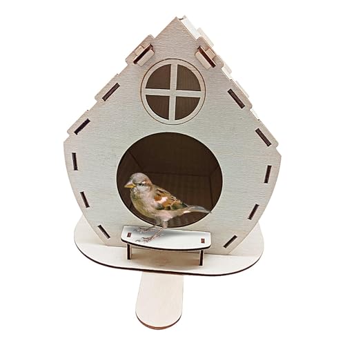 Großer Vogelfutterspender aus, Vogelnest, Vogelfutterstation aus, Massivholzmaterial, Vogelfutterhaus für Wand, Dach, Baum und Fenster von Xasbseulk