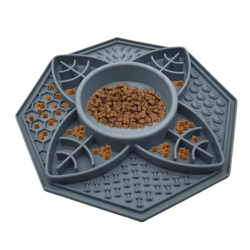 Hunde-Leckmatten | Hund Slow Feeding Pad, achteckiges Design Slow Food Pad | Hund Slow Feeder Box Lick Pads, Pet Lick Pad Box Training Spielzeug für mittelgroße und kleine Hunde von Xasbseulk