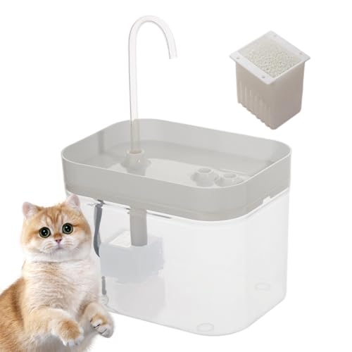 Katzen Wasserbrunnen - 1,5L Wasserbrunnen Schüssel | Automatischer Katzenwasserspender | Geräuscharmes Haustier Trinkgerät | Zirkulierender Wasserspender für große, mittelgroße Hunde, Kätzchen von Xasbseulk