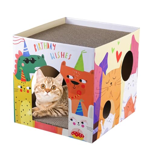 Katzenkratzer, Katzenkratzer aus Karton | Doppelschichtiges Haustierhaus Kratzbrett - Faltbares Design Katzenkratzspielzeug für Chinchillas, Kaninchen, Kätzchen, Hamster und andere Kleintiere Katzenkratzer, Katzenkratzer aus Karton | Doppelschichtiges Haustierhaus Kratzbrett - Faltbares Design Katzenkratzspielzeug für Chinchillas, Kaninchen, Kätzchen, Hamster und andere Kleintiere von Xasbseulk