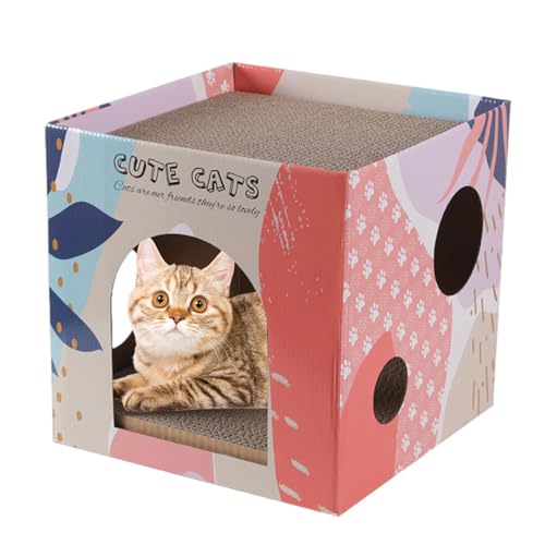 Katzenkratzer aus Karton, Katzenhaus aus Karton | Doppelschichtiges Haustierhaus Kratzbrett - Faltbares Design Katzenkratzspielzeug für Chinchillas, Kaninchen, Kätzchen, Hamster und andere Kleintiere Katzenkratzer aus Karton, Katzenhaus aus Karton | Doppelschichtiges Haustierhaus Kratzbrett - Faltbares Design Katzenkratzspielzeug für Chinchillas, Kaninchen, Kätzchen, Hamster und andere Kleintiere von Xasbseulk