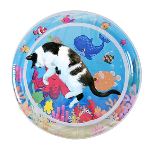 Sensorische Wassermatte für Katzen, Katzen-Wasserspielmatte - Welpen-Wassermatte | Kreative wassersensorische Spielmatte mit Fisch zum Spielen mit Haustieren, verdickte Wassersensor-Spielmatte für Kät Sensorische Wassermatte für Katzen, Katzen-Wasserspielmatte - Welpen-Wassermatte | Kreative wassersensorische Spielmatte mit Fisch zum Spielen mit Haustieren, verdickte Wassersensor-Spielmatte für Kät von Xasbseulk