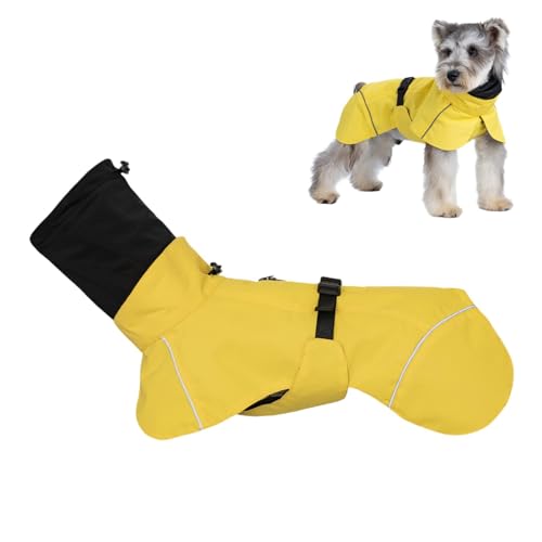 Wasserdichter Hunde-Regenmantel, atmungsaktiv, schneefest, einfaches An- und Ausziehen, verstellbarer Petcoat mit beruhigender Kopfbedeckung, Regenmantel mit reflektierenden Streifen Wasserdichter Hunde-Regenmantel, atmungsaktiv, schneefest, einfaches An- und Ausziehen, verstellbarer Petcoat mit beruhigender Kopfbedeckung, Regenmantel mit reflektierenden Streifen von Xasbseulk