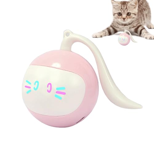 Interaktives Katzenspielzeug, ABS Smart Fun rotierender Katzenball, Hindernisvermeidungssystem, bewegungsaktivierter selbstdrehender Ball, selbstdrehendes Haustierspielzeug für Katzenunterha von Xasbseulk
