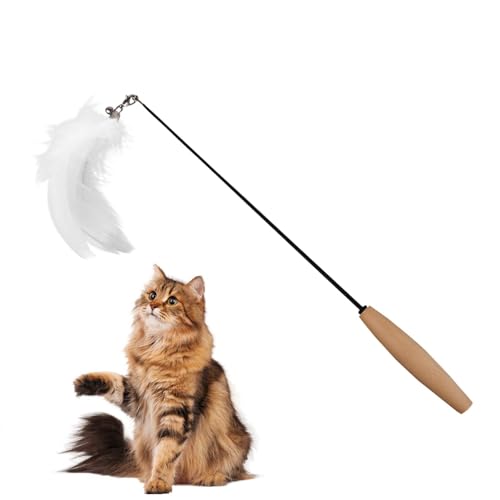 Xasbseulk Katzenspielzeug mit Federn – Interaktives Kätzchen-Teaser-Stick-Spielzeug, flexibler Federstab für Kätzchen, lustiges Katzen-Federstab-Spielzeug, Katzenstab-Spielzeug für Katzen, Übung Xasbseulk Katzenspielzeug mit Federn – Interaktives Kätzchen-Teaser-Stick-Spielzeug, flexibler Federstab für Kätzchen, lustiges Katzen-Federstab-Spielzeug, Katzenstab-Spielzeug für Katzen, Übung von Xasbseulk