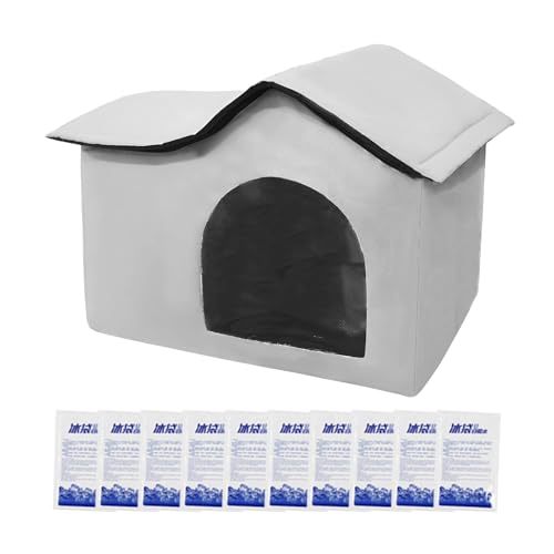Xasbseulk Kühlendes Katzenhaus für den Außenbereich, isoliertes Katzenhaus für den Sommer, faltbare Möbel mit Kühlakkus für Kleintiere, Kätzchen, Welpen, drinnen und draußen, Hinterhof, Xasbseulk Kühlendes Katzenhaus für den Außenbereich, isoliertes Katzenhaus für den Sommer, faltbare Möbel mit Kühlakkus für Kleintiere, Kätzchen, Welpen, drinnen und draußen, Hinterhof, von Xasbseulk