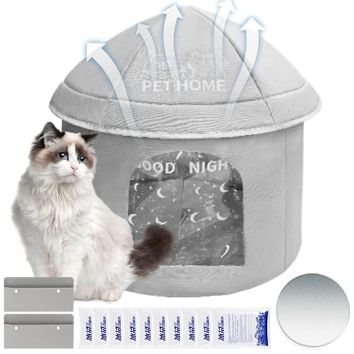 Xasbseulk Kühlendes Katzenhaus | isoliertes klimatisiertes Katzen- und Hundehaus | wasserdicht, faltbar, Unterschlupf mit Eispack-Betten für Welpen, Kätzchen, Sommer, Scheune, Innenbereich, Terrasse Xasbseulk Kühlendes Katzenhaus | isoliertes klimatisiertes Katzen- und Hundehaus | wasserdicht, faltbar, Unterschlupf mit Eispack-Betten für Welpen, Kätzchen, Sommer, Scheune, Innenbereich, Terrasse von Xasbseulk