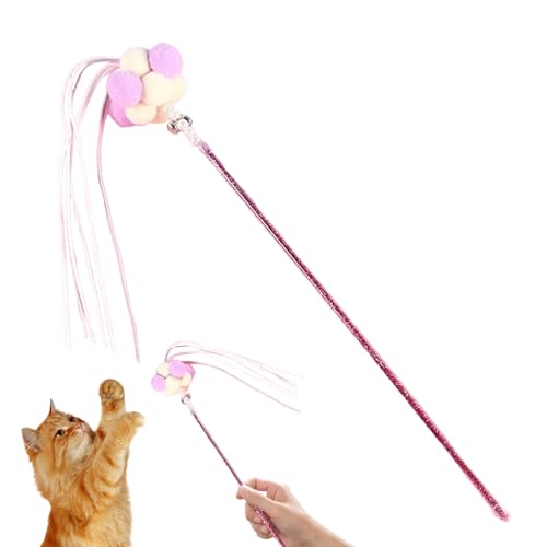 Xasbseulk Lustiger Katzenstab, Katzenspielzeug, Teaser-Spielzeug mit Glocke – Spielzeug für Haustiere mit bunten Fransen für Zuhause, Arbeitsbereich Xasbseulk Lustiger Katzenstab, Katzenspielzeug, Teaser-Spielzeug mit Glocke – Spielzeug für Haustiere mit bunten Fransen für Zuhause, Arbeitsbereich von Xasbseulk