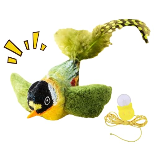Xasbseulk Zwitscherndes Vogel-Katzenspielzeug – Flatternder Vogel Katzenspielzeug | Interaktives Plüschspielzeug | Leichtes, niedliches Katzenminze-Spielzeug für Geschicklichkeit | bissfestes, Xasbseulk Zwitscherndes Vogel-Katzenspielzeug – Flatternder Vogel Katzenspielzeug | Interaktives Plüschspielzeug | Leichtes, niedliches Katzenminze-Spielzeug für Geschicklichkeit | bissfestes, von Xasbseulk