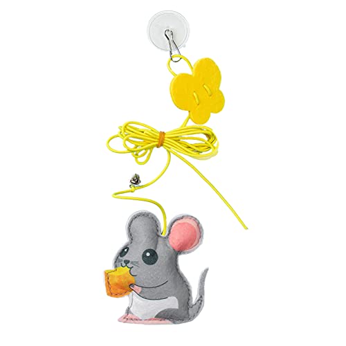 Xcello Interaktives Tür-Katzenspielzeug, Einziehbar, Mit Austauschbarem Filzanhänger Und Elastischem Seil Für Kätzchenunterhaltung(12cm-Maus) von Xcello