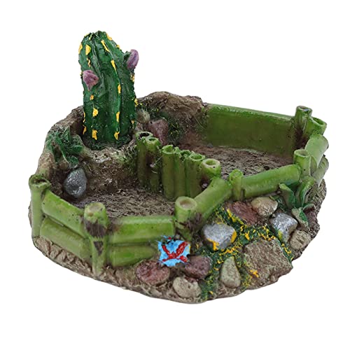 Xcello Kaktus-Wasserschale Für Schildkröten, Mehrzweck-Reptilien-Eckschale aus Kunstharz Mit Zartem Kaktus-Dekor von Xcello