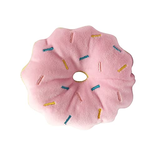 Xcello Niedliches Cartoon-Hunde-Donut-Spielzeug, Plüsch Und Quietschend, Perfekt Zum Zähneknirschen Und Zur Unterhaltung(11cm-Farbe) von Xcello