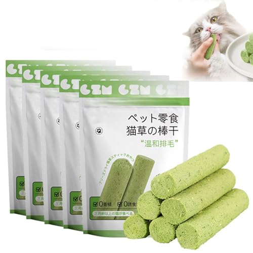 Xcllwhy Cat Grass Teething Stick,Cat Grass for Indoor Cats,Cat Grass Sticks,Cat Teeth Cleaning Cat Grass Stick,Grass Molar Rod Cat Toy Teeth Cleaner (5bag-30pcs) von Xcllwhy