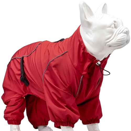 Xclusive Line by Lindodogs Hunde Regenmantel Quattro Nova, Rot, 82 x 69 x 67 cm, Regenjacke Hund aus Polyester, Winddicht und wasserabweisend Xclusive Line by Lindodogs Hunde Regenmantel Quattro Nova, Rot, 82 x 69 x 67 cm, Regenjacke Hund aus Polyester, Winddicht und wasserabweisend von Xclusive Line