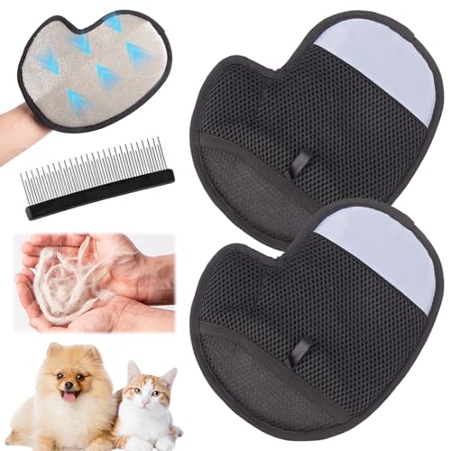 XdealCozyxc 2-teiliges Tierhaarentfernungshandschuh-Set, wiederverwendbare statische Entfernungshandschuhe zum Enthaaren, Fellpflege mit Haustierkamm XdealCozyxc 2-teiliges Tierhaarentfernungshandschuh-Set, wiederverwendbare statische Entfernungshandschuhe zum Enthaaren, Fellpflege mit Haustierkamm von XdealCozyxc