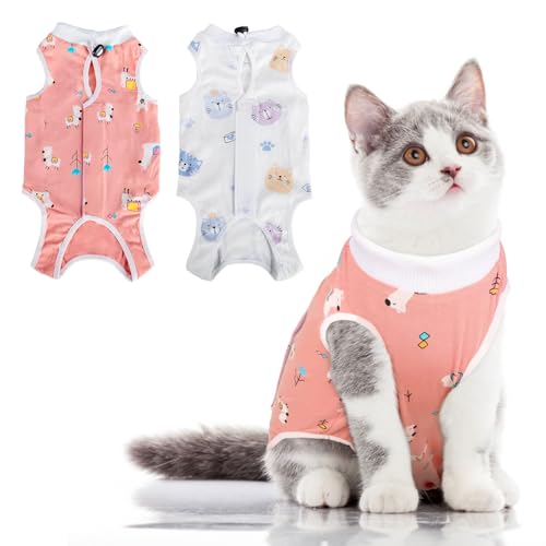 XdealCozyxc Katzen-OP-Anzug, atmungsaktiv, nach Operationen, für Damen, Haustier-OP-Shirt, Katzenkleidung, Pyjama, 2 Stück XdealCozyxc Katzen-OP-Anzug, atmungsaktiv, nach Operationen, für Damen, Haustier-OP-Shirt, Katzenkleidung, Pyjama, 2 Stück von XdealCozyxc