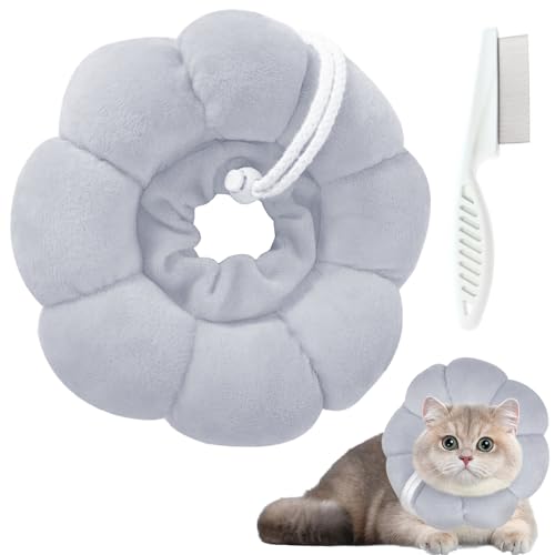 XdealCozyxc Katzenkegel-Halsband weich, Katzen-Donut-Genesungshalsband mit Kamm, Buster-Halsband für Katzen XdealCozyxc Katzenkegel-Halsband weich, Katzen-Donut-Genesungshalsband mit Kamm, Buster-Halsband für Katzen von XdealCozyxc