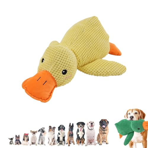 Xebular Zentric Quack-Quack-Ente Hundespielzeug, Zentric Hundespielzeug, Quakenten-Spielzeug für Hunde mit echtem Quacksalber-Geräusch, Hunde-Kuscheltier-Kauspielzeug (Gelb) von Xebular