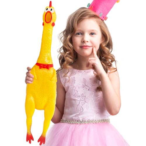 Xeehwb 55,9 cm großes Gummi-Huhn, gelbes Quietsch-Huhn-Spielzeug, quietschendes Huhn-Hundespielzeug, Quietsch-Spielzeug Xeehwb 55,9 cm großes Gummi-Huhn, gelbes Quietsch-Huhn-Spielzeug, quietschendes Huhn-Hundespielzeug, Quietsch-Spielzeug von Xeehwb