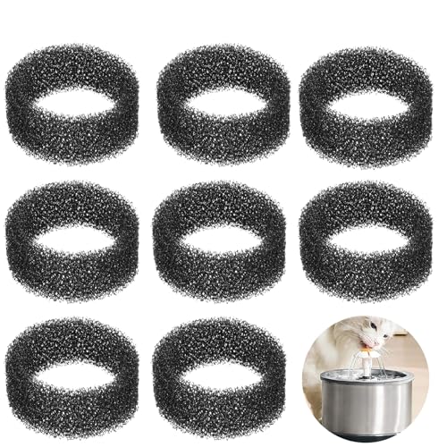 8 Stück runder Haustier-Wasserschwamm, Ersatzfilter, Durchmesser 7,5 cm, Innendurchmesser, 6,4 cm, schwarz, für den Innenbereich, Katze, Hund, Brunnen 8 Stück runder Haustier-Wasserschwamm, Ersatzfilter, Durchmesser 7,5 cm, Innendurchmesser, 6,4 cm, schwarz, für den Innenbereich, Katze, Hund, Brunnen von Xelsluthe