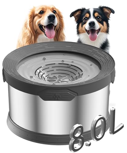 Wassernapf für Hunde, 8 l, super großes Fassungsvermögen, kein Verschütten, Wassernapf für Hunde, Edelstahl-Hundenäpfe für große Hunde, kein Spritzen, Wassernapf mit rutschfester Matte für Wassernapf für Hunde, 8 l, super großes Fassungsvermögen, kein Verschütten, Wassernapf für Hunde, Edelstahl-Hundenäpfe für große Hunde, kein Spritzen, Wassernapf mit rutschfester Matte für von Xetino