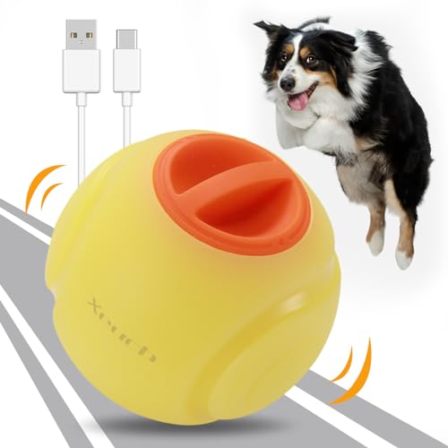 Xeuch Leuchtender Hundeball, Wiederaufladbare LED-Hundebälle, interaktives Hundespielzeug, langlebiger Leuchtball, Bounce-aktivierter Apportierball für kleine und mittelgroße Hunde, Naturkautschuk - von Xeuch