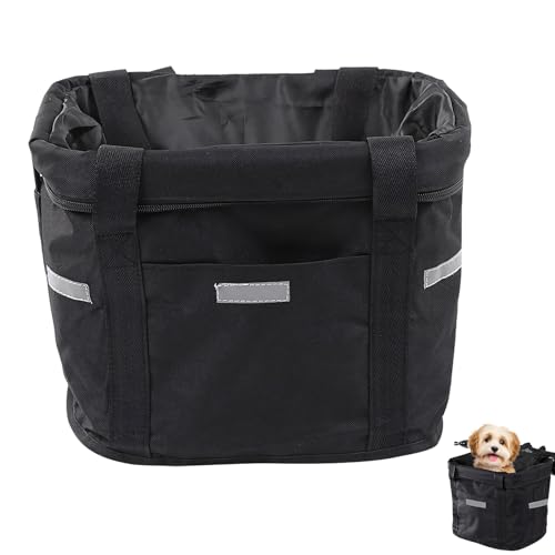 Fahrradkorb Vorne, Hundekorb Fahrrad Vorne Belastung 5 Kg, Multifunktionale Fahrrad Tasche Aus Wasserdichtes Material, Faltbar Und Abnehmbar Hundefahrradkorb Vorne Für Erwachsene, Haustiere (B) von Xevinas