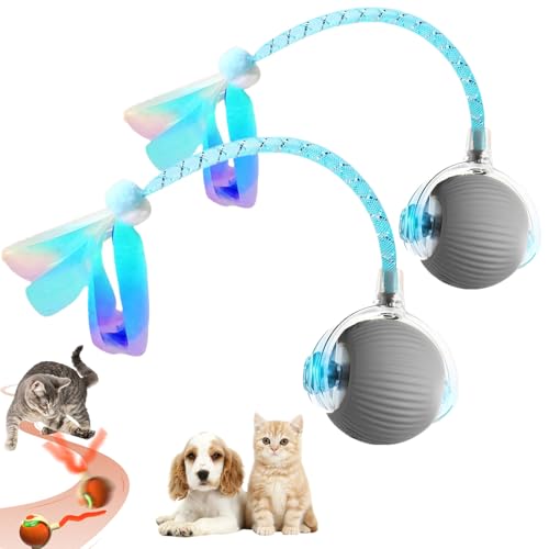 Interaktive Katzenspielzeuge Ball, Katzenspielzeug Ball Elektrisch Mit Elastischem Netzschwanz 3 Modi, Wiederaufladbar Über USB Interaktiver Spielball Für Katzen Cat Toy Für Den Innenbereich (grau*2) Interaktive Katzenspielzeuge Ball, Katzenspielzeug Ball Elektrisch Mit Elastischem Netzschwanz 3 Modi, Wiederaufladbar Über USB Interaktiver Spielball Für Katzen Cat Toy Für Den Innenbereich (grau*2) von Xevinas