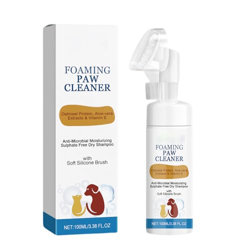 Pfotenreiniger Für Hunde, 100 Ml Trockenshampoo Hunde & Katzen, 100% Natürlicher Pfotenschaum Pfotenpflege Hund, Hundezubehör Hundepfotenbürste No Rinse Schäumendes Shampoo Pfotenreiniger Für Hunde, 100 Ml Trockenshampoo Hunde & Katzen, 100% Natürlicher Pfotenschaum Pfotenpflege Hund, Hundezubehör Hundepfotenbürste No Rinse Schäumendes Shampoo von Xevinas