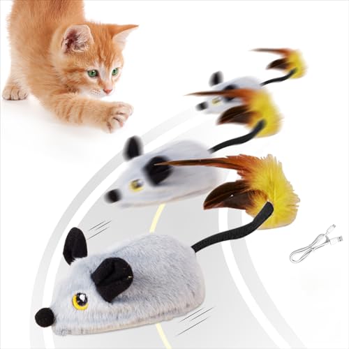 Xevinas Katzenspielzeug Maus, Interaktives Katzenspielzeug Fernbedienung Maus, Magic Maus Katze Katzenspielzeug Elektrisch USB Wiederaufladbares, Cat Toys for Indoor Cats Für Alle Katenrassen von Xevinas