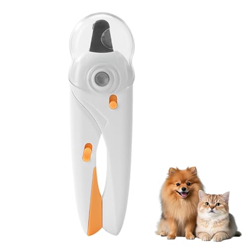 Xevinas Krallenschere Katzen Mit LED, Krallenschere Für Hunde Katzen Krallenschneider Mit Bequemer Griff, Cat Nail Clipper Mit Spritzfest Sicherheitsschutz Für Haustiere Nagelknipser (A) von Xevinas
