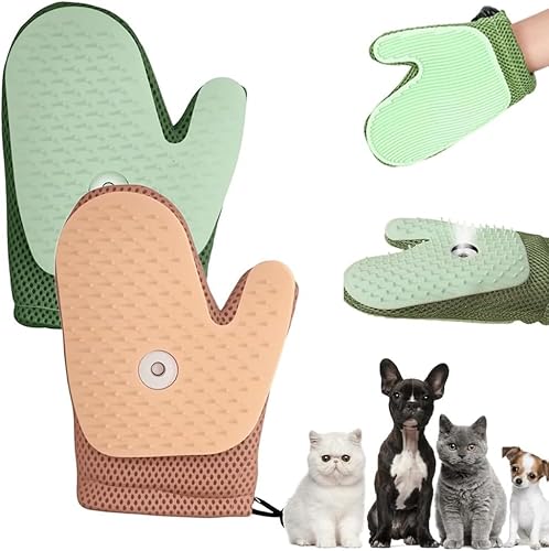 Xevinas Tierhaarentferner Handschuh, 2025 Neu Handschuh Katzenhaare Mit Spray, Wiederverwendbar All in One Katzenbürste Handschuh, Antistatische Pet Hair Remover Glove Für Couch, Möbel, Teppich (A+B) Xevinas Tierhaarentferner Handschuh, 2025 Neu Handschuh Katzenhaare Mit Spray, Wiederverwendbar All in One Katzenbürste Handschuh, Antistatische Pet Hair Remover Glove Für Couch, Möbel, Teppich (A+B) von Xevinas