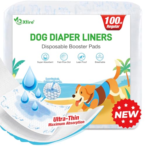Hundewindeleinlagen, 100 Stück, verbesserte ultradünne und super saugfähige Hundewindeln, Booster-Pads für männliche und weibliche Hunde, Einweg-Hundewindel-Einlagen für Bauchbänder, Wraps Hundewindeleinlagen, 100 Stück, verbesserte ultradünne und super saugfähige Hundewindeln, Booster-Pads für männliche und weibliche Hunde, Einweg-Hundewindel-Einlagen für Bauchbänder, Wraps von Xfire