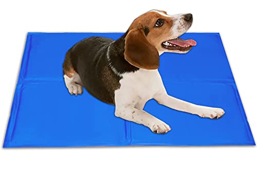 XhuangTech Hunde-Kühlmatte, extra groß, selbstkühlende Matte, ungiftige Gel-Eispads für Hunde und Katzen, Haustiere, Sommer-Schlafmatratze, Zubehör für Bett oder im Auto (XL – 81 x 96 cm) von XhuangTech