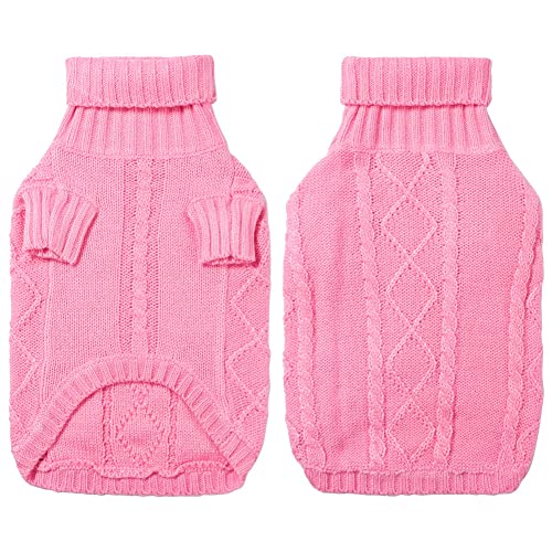 XhuangTech Hundepullover Rosa, Niedliche Hundekleidung, Hund Strickpullover Winter Hund Warme Mäntel mit Beinen, Mädchen Hundekleidung, Haustierkleidung für Hunde, Hundepullover für kleine von XhuangTech