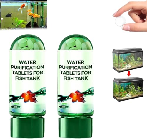 Powerful Aquarium Water Purification Tablet,Water Purifying Tablets,Fish Tank Cleaner,Portable Aqua Water Purification Tablets for Fish Tank,Remove All Kinds of Turbidity from Fish Tank Water (2 Pcs) von XiChiu