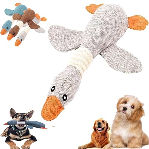 XiChiu Robustduck – entworfen für schwere Kauer, unzerstörbares Hundespielzeug, Plüsch-Hundespielzeug, für Stofftiere, zum Kauen (Grau) von XiChiu