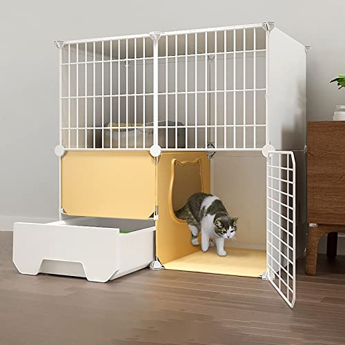 Für den Innenbereich, mit Katzentoilette, großes abnehmbares 2/3-stöckiges Metall, Katzenlaufstall für Kleintiere, idealer Übungsort für 1–3 Katzen Für den Innenbereich, mit Katzentoilette, großes abnehmbares 2/3-stöckiges Metall, Katzenlaufstall für Kleintiere, idealer Übungsort für 1–3 Katzen von XiRah