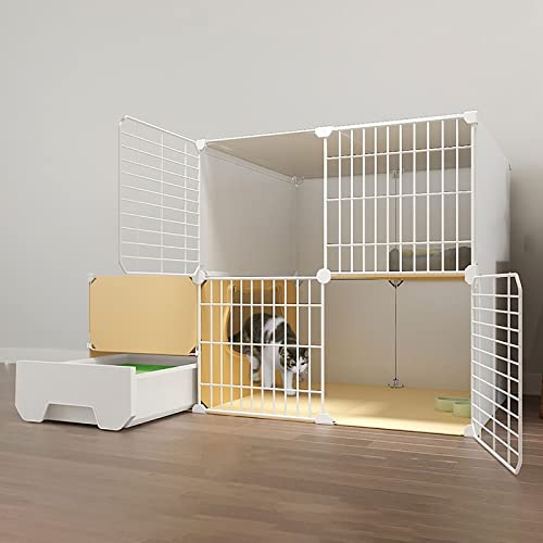 Für den Innenbereich, mit Katzentoilette, großes abnehmbares 2/3-stöckiges Metall, Katzenlaufstall für Kleintiere, idealer Übungsort für 1–3 Katzen Für den Innenbereich, mit Katzentoilette, großes abnehmbares 2/3-stöckiges Metall, Katzenlaufstall für Kleintiere, idealer Übungsort für 1–3 Katzen von XiRah
