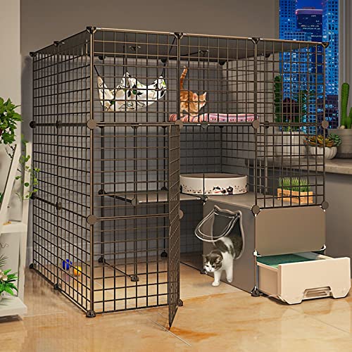 Katzenhütte Catio, Katzengehege im Freien, Katzenlaufstall für den Innenbereich, groß, mit Katzentoilette, großer Übungsplatz, ideal für 1–4 Katzen von XiRah