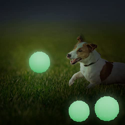 XiXiRan Hundespielball, Hundeball Leuchtend Glow Ball, Gummi Hundekugel, Glow Ball Hund, Hundespielzeug Ball, Hundeball Hundebälle, Hunde Ball Naturkautschuk（2Pcs, EIN großes und EIN kleines） von XiXiRan